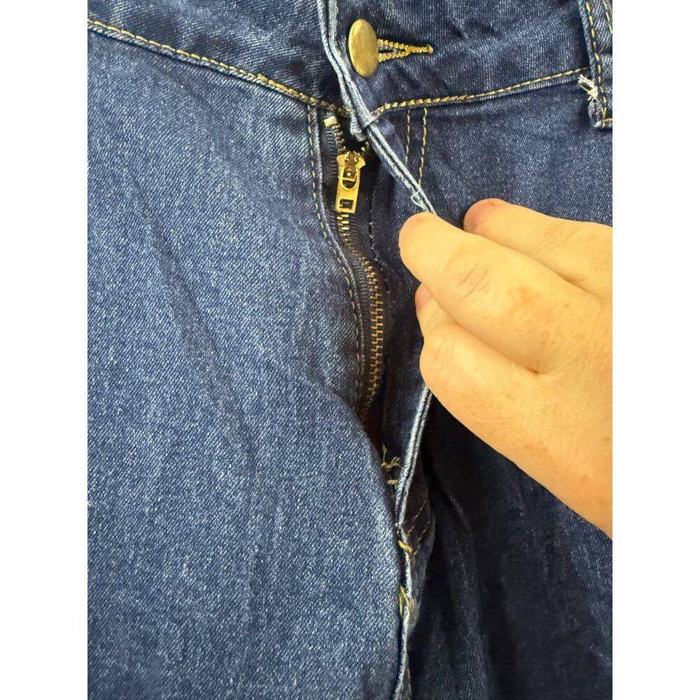 Unbranded Jeans Womens Size XL Blue Distressed Animal Print Streetwear Denim - Picture 3 of 7